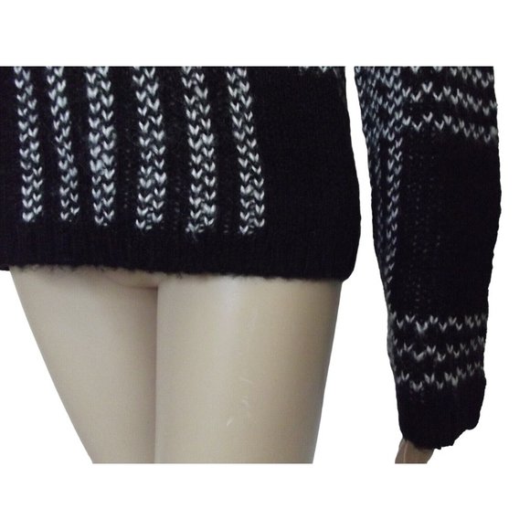 New York Laundry Sweater Womens Sz Small Wool Blend black white checkered plaid - Picture 3 of 9
